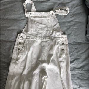 Zara Cream Denim Jumpsuit